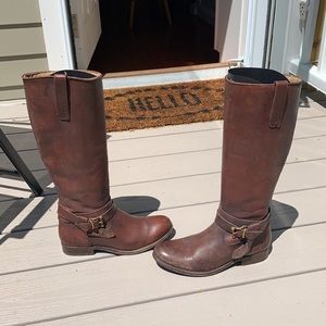 Frye | Brown Leather Riding Boots Belted Size 7